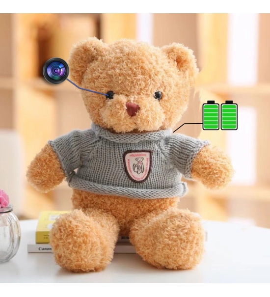 Wi-Fi Hidden Camera in Teddy Bear Toy, 128 GB SD