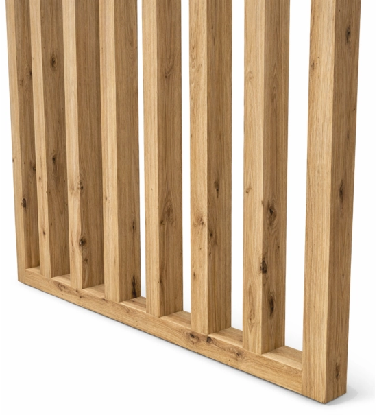 Pregradni zid od letvica spremljen za montažu, hrast rustik, 51cm (7 lamele)