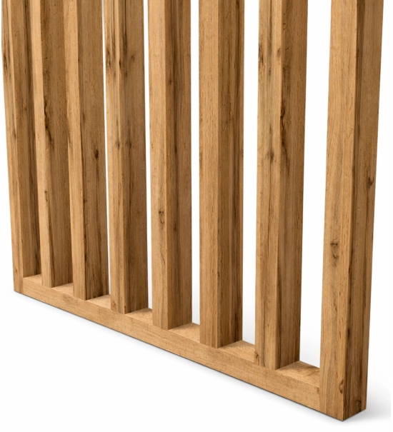 Wooden partition wall ready for assembly, oak wotan, 51cm (7 slats)