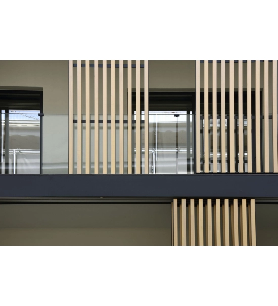 WPC louver slat FS-03A, sanded texture, LIGHT OAK, 50x50x2900 mm