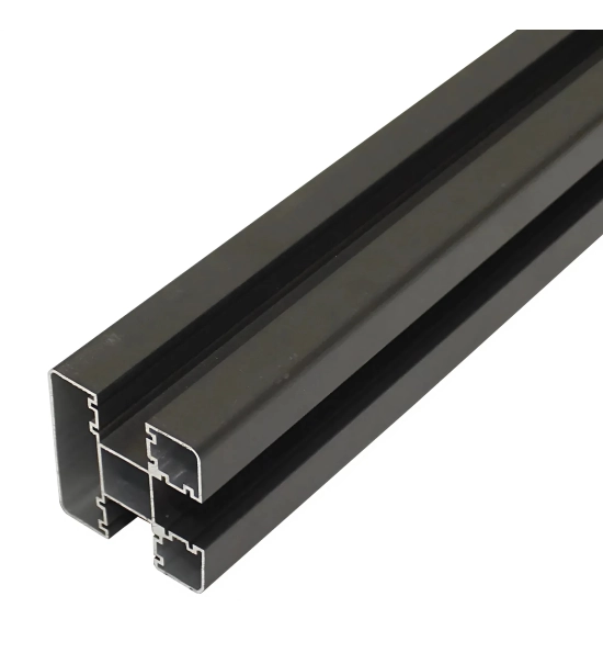 Aluminijski stup za WPC ogradu, 70x70x1850 mm, crna