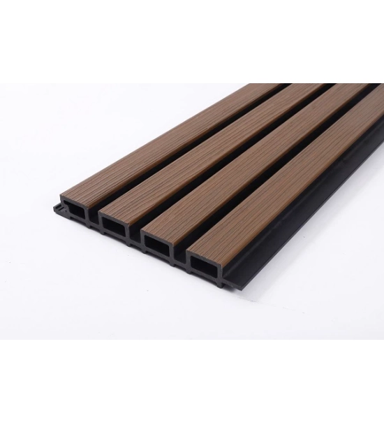 WPC homlokzati panel DARK TEAK/FEKETE, 219x2900 mm, hullámos textúra, half co-extrusion (0,63 m²)