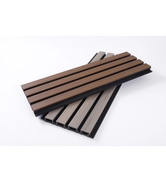 WPC homlokzati panel DARK TEAK/FEKETE, 219x2900 mm, hullámos textúra, half co-extrusion (0,63 m²)