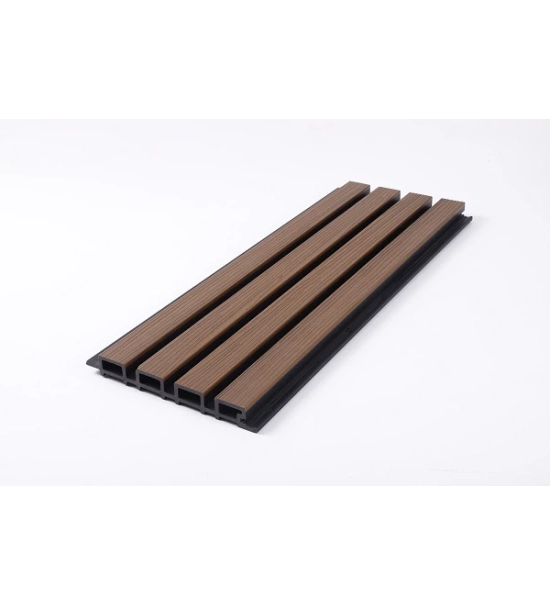 WPC homlokzati panel DARK TEAK/FEKETE, 219x2900 mm, hullámos textúra, half co-extrusion (0,63 m²)