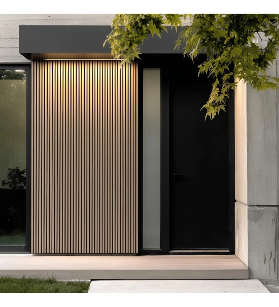 WPC fasadni panel, 223x26x2900 mm, SVJETLI HRAST s crnim fugama, 6 rešetki (0,64 m²)