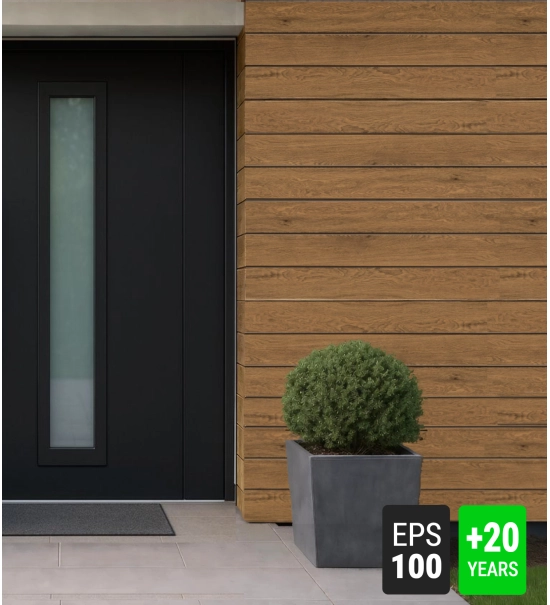 Homlokzati panel, fa utánzat, WOTAN TÖLGY, 120x50x2 cm, hungarocell (0.60 m²)