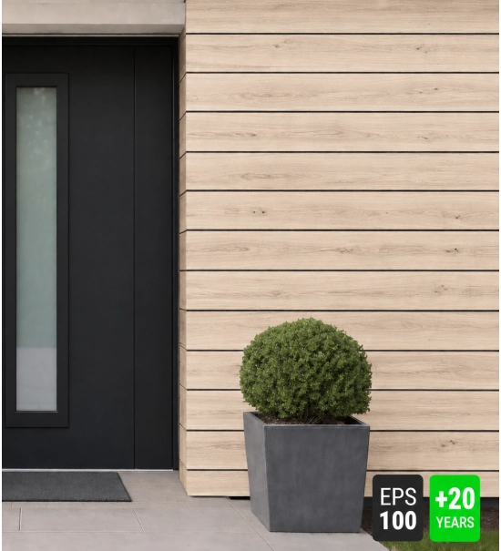 Fasadni panel, imitacija drveta, SVJETLI RUSTIKALNI HRAST, 120x50x2 cm, stiropor (0,60 m²)