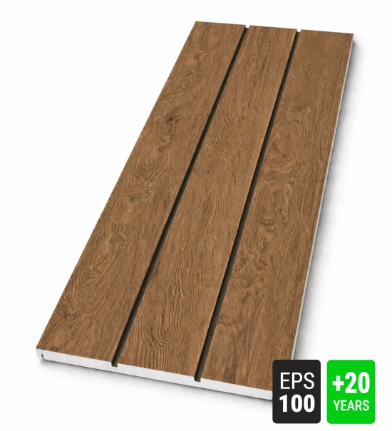 Homlokzati panel, fa utánzat, WOTAN TÖLGY, 120x50x2 cm, hungarocell (0.60 m²)