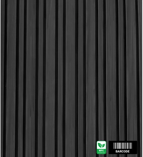 WPC facade panel BARCODE PREMIUM, 219x2900 mm, BLACK (0.63 m²)