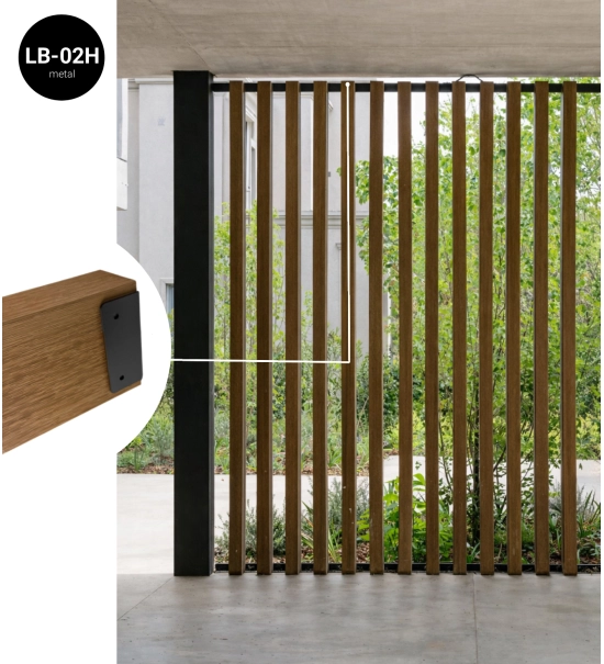 Metal fixing profile for WPC batten LT-04A, L shape, BLACK