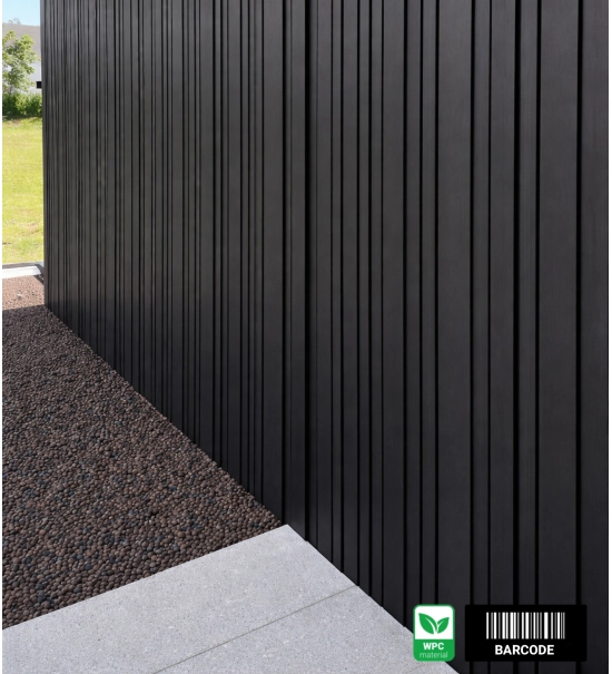 WPC facade panel BARCODE PREMIUM, 219x2900 mm, BLACK (0.63 m²)