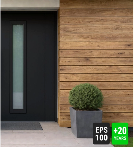 Fasadni panel, imitacija lesa, DIMLJEN HRAST, 120x50x2 cm, stiropor (0.60 m²)