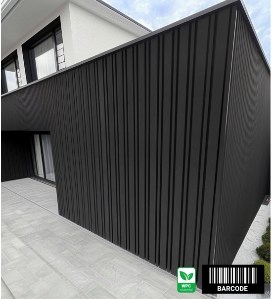 WPC facade panel BARCODE PREMIUM, 219x2900 mm, BLACK (0.63 m²)