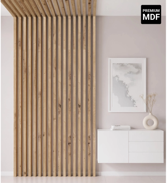 3D decorative wood wall slat, MDF (oak artisan) 1.6x3cm