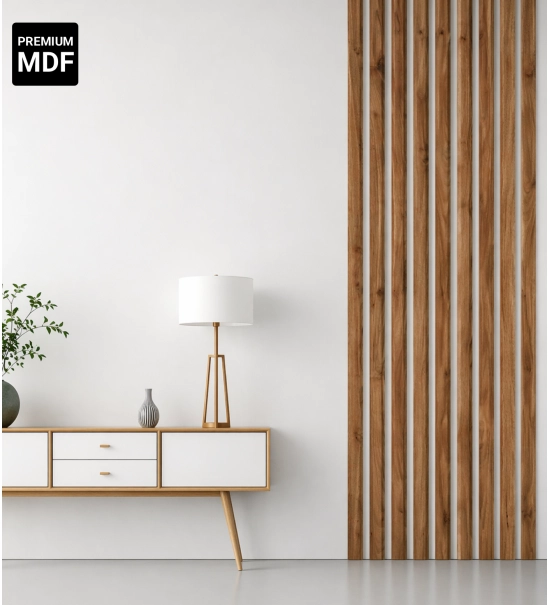 3D decorative slats, wooden strips for walls, ceiling, or partition wall (28x37 mm) (light walnut)