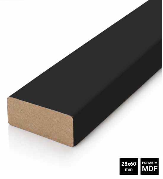 Drvene letvice za pregradni zid (28x60mm) (črna)