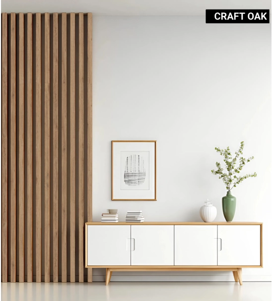 3D decorative slats, wooden strips for walls, ceiling, or partition wall (28x37 mm) (craft oak)