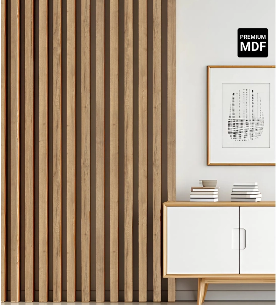 3D decorative slats, wooden strips for walls, ceiling, or partition wall (28x37 cm) (LIGHT OAK)