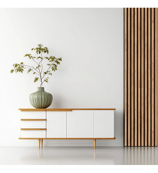 Akusztikus fa panel, ARANY CRAFT TÖLGY, 28x275cm (0.77 m²)