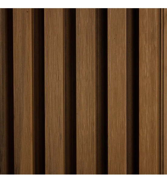 WPC homlokzati panel TEAK TWIX MINI, 5 lamella, 217x2900 mm, csiszolt felület