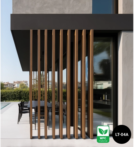 WPC timber tube LT-04A, 3D grain wood, AURORA, 100x50x2900 mm