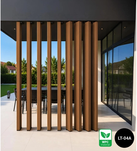 WPC timber tube LT-04A, 3D grain wood, AURORA, 100x50x2900 mm