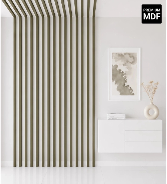 3D decorative slats for wall and ceiling, wooden batten (OLIVE) 16x28 mm