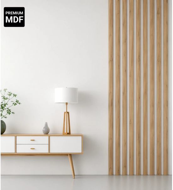 3D decorative slats, wooden strips for walls, ceiling, or partition wall (28x37 mm) (craft oak)