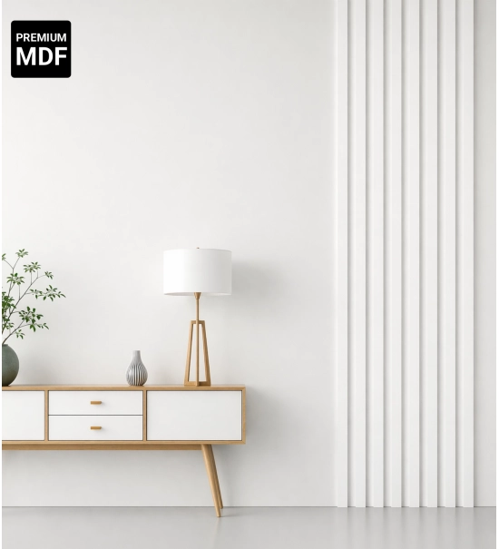 3D Lamella falburkolat, MDF (fehér) 30x40x2750 cm