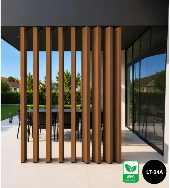 Profile for rotating horizontal WPC slats, RE-01