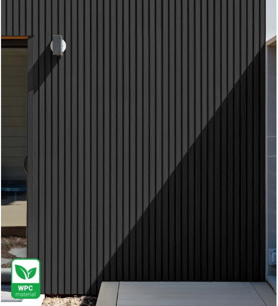 WPC fasadni panel, 219x2900 mm, CRNA RAVNA TEKSTURA (0,63 m²)