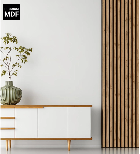 Decorative wooden acoustic wall panel, oak wotan, 28x275cm (0.77 m²)