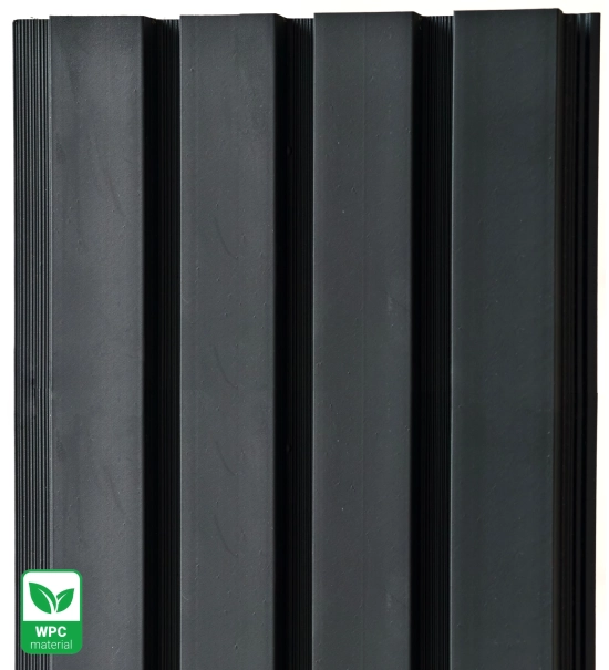 WPC fasadni panel, 219x2900 mm, CRNA RAVNA TEKSTURA (0,63 m²)