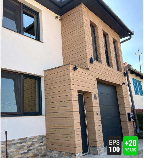 Fasadni panel, imitacija drveta, SVJETLI RUSTIKALNI HRAST, 120x50x2 cm, stiropor (0,60 m²)