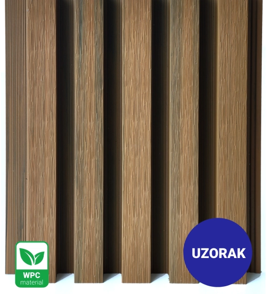 [UZORAK] WPC fasadni panel TEAK TWIX MINI, 5 letvica, 217x2900 mm, brušena tekstura