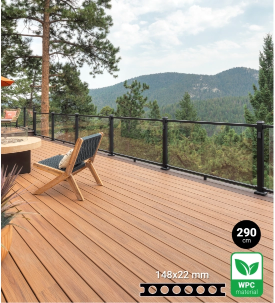WPC terasna daska TIKOVINA, tekstura drveta, 148x22 mm, duljina 290 cm