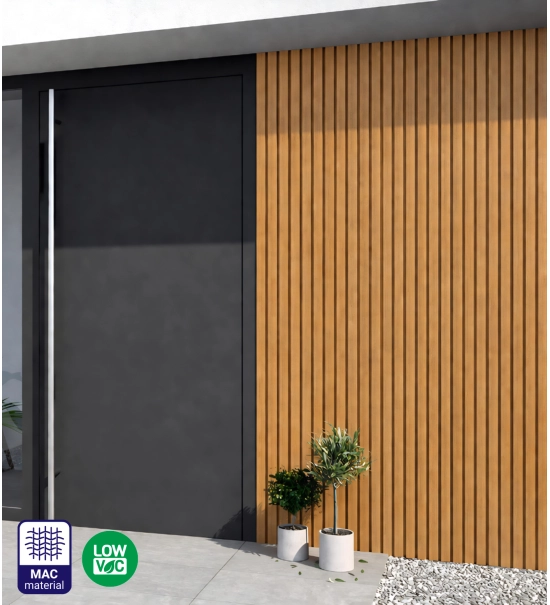 Lamella facade cladding, wood imitation, GOLDEN OAK, 260 x 18 x 0.3 cm (0.47 m²)