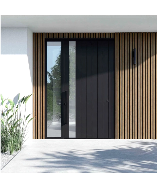 WPC facade panel TEAK/BLACK, BRUSHED texture, 219x2900 mm, dual color (0.63 m²)