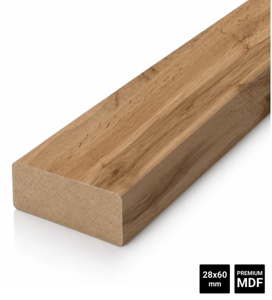 Drvene letvice za pregradni zid (28x60mm) (hrast wotan)
