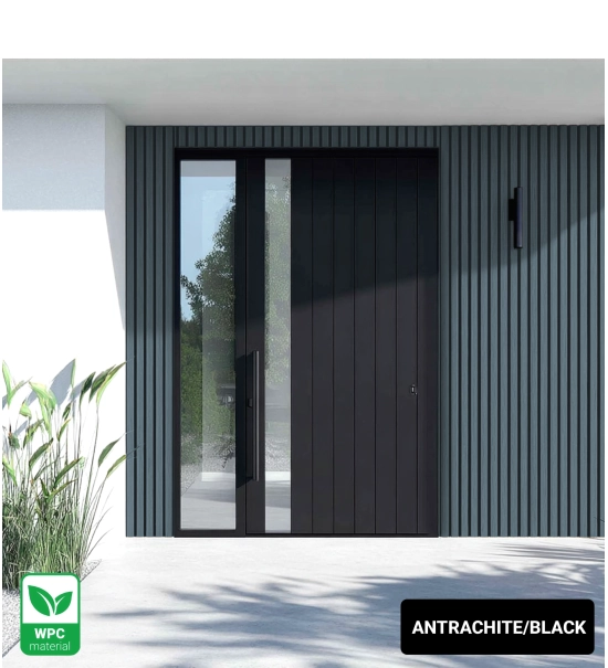 WPC fasadna obloga SIVA/CRNA, 219x2900 mm, valovita tekstura, half co-extrusion (0,63 m²)