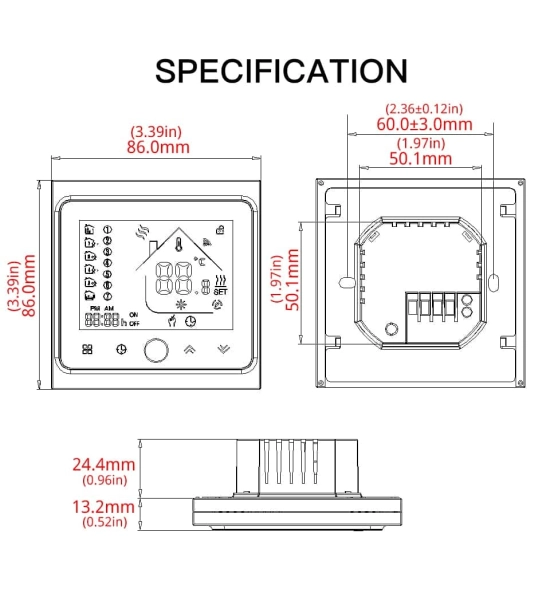 WiFi pametni termostat za vodno talno ogrevanje