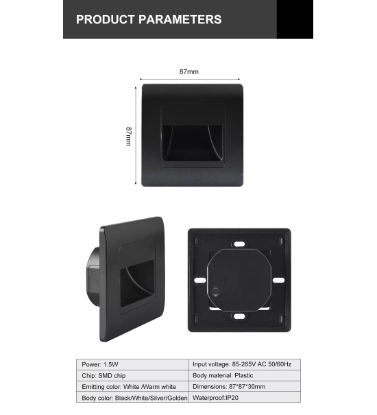 Vgradna LED svetilka z vgrajenim senzorjem gibanja