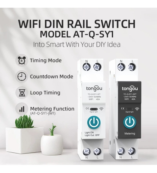 WI-FI pametan osigurač s mjerenjem, 1P 10-63A, DIN tračnica za pametni dom