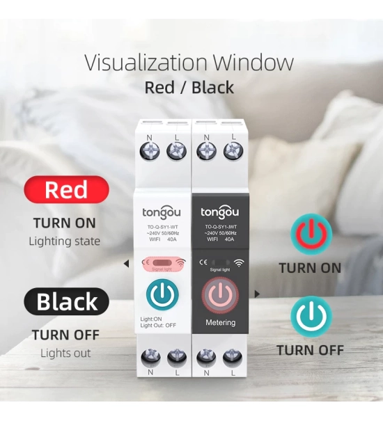 WI-FI pametan osigurač s mjerenjem, 1P 10-63A, DIN tračnica za pametni dom