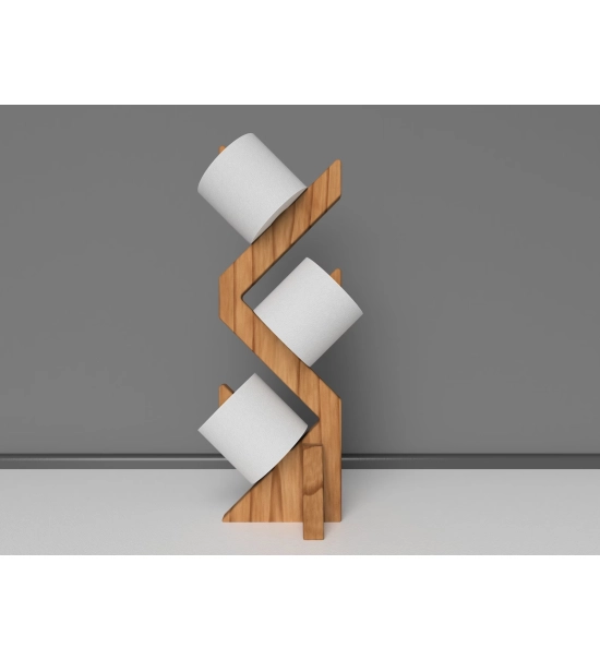 Držalo za toaletni papir, lesena polica, talno stojalo za WC