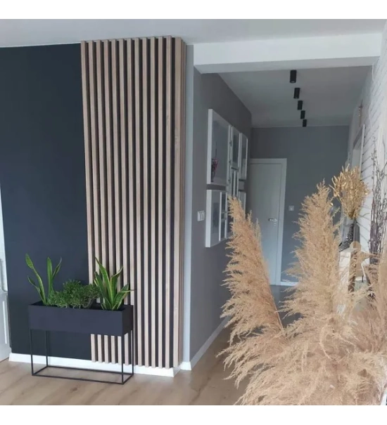 3D decorative slats, wooden strips for walls, ceiling, or partition wall (28x37 mm) (sonoma oak)