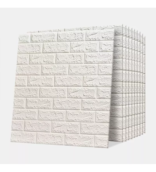 3D samoljepljive tapete naljepnice koje izgledaju kao cigla 3,5 mm (bijele) (10 komada / 5,39 m2)