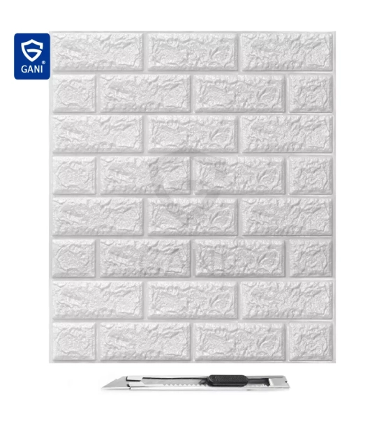 3D samoljepljive tapete naljepnice koje izgledaju kao cigla 3,5 mm (bijele) (10 komada / 5,39 m2)