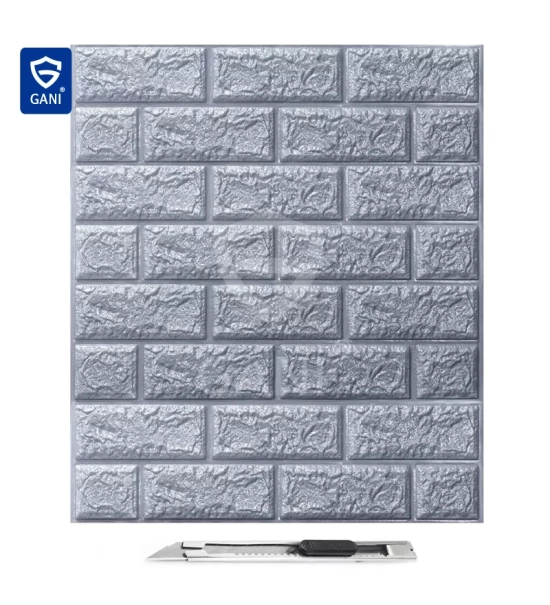 3D samoljepljive tapete naljepnice koje izgledaju kao cigla 3,5 mm (sive) (10 komada / 5,39 m2)