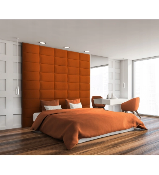 Meka zidna ploča, tapacirana, semiš, narančasta boja (60x30)